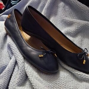 Ralph Lauren Dark Blue Flats with Gold Details